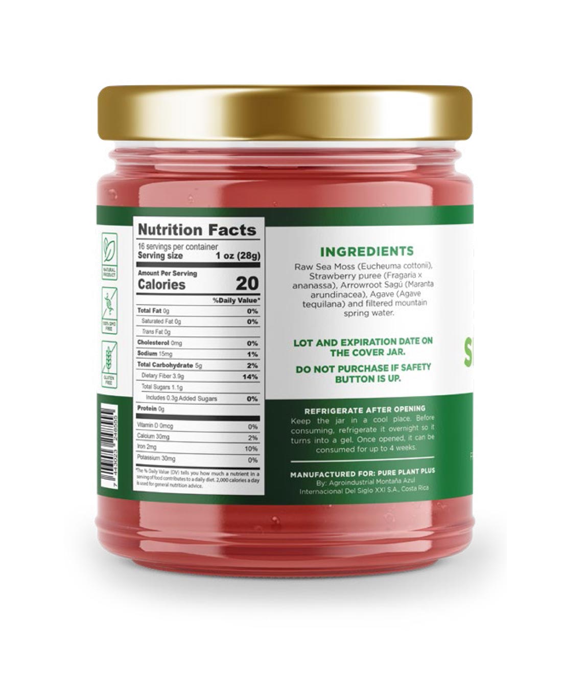 Sea Moss Gel with Strawberry - Pure Plant Plus