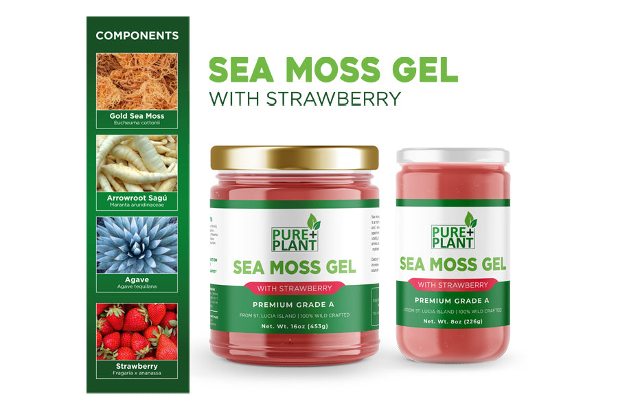 Sea Moss gel with Strawberry-Pure Plant Plus
