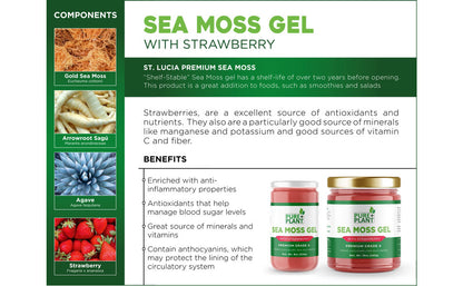 Sea Moss gel with Strawberry-Pure Plant Plus
