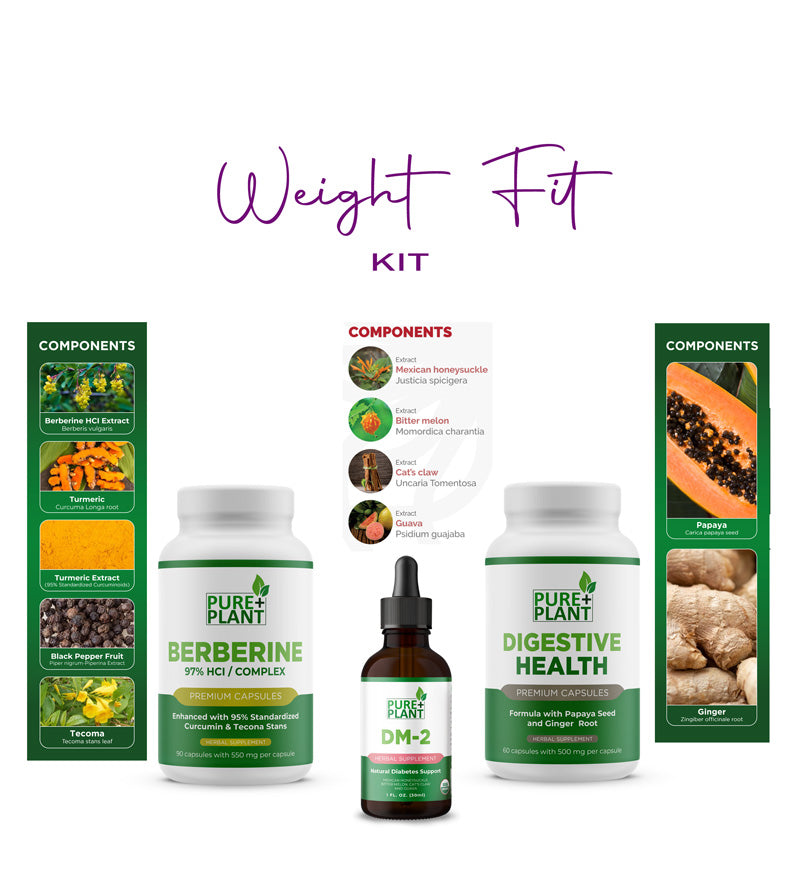 Weight Fit Kit-Berberine & DM2 & Papaya & Ginger-Pure Plant Plus